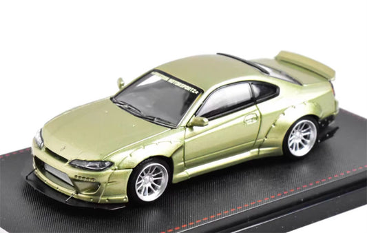SW Nissan Slivia S15 Rocket Bunny Emerald Green Limited Edition 299PCS ONLY 1:64 car Pre-built Model view1