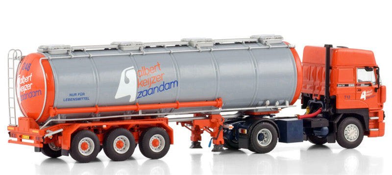 WSI DAF 3300 SPACE CAB 4X2 CHROME TANK TRAILER - 3 AXLE Albert Keijzer zaandam 1:50 Truck Pre-built Model