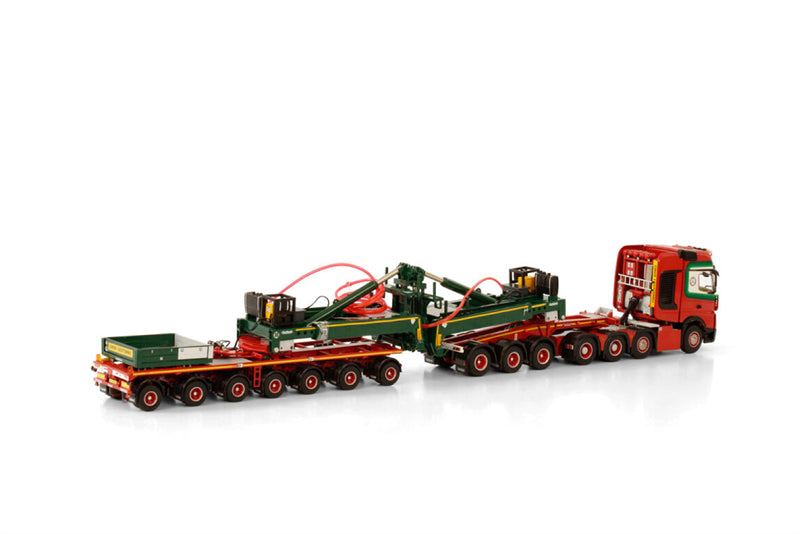 WSI ACTROS MP4 SLT GIGA SPACE 8X4 SPACE SLT NOOTEBOOM MWT 3+7 G. Vlastuin 1:50 Truck Pre-built Model