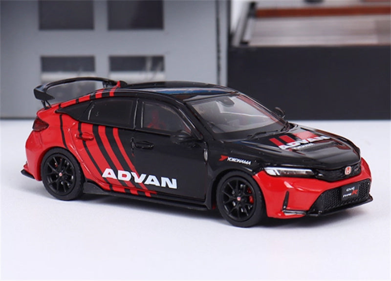 Hobby JAPAN Honda CIVIC TYPE R (FL5) ADVAN Red Black 1:64 Car Pre-built Model view7
