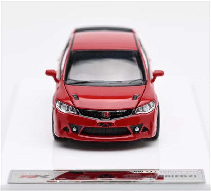 MOTORHELIX Honda Civic Mugen RR FD2 Red 1:64 car Pre-built Model view6