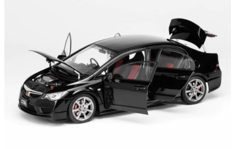 1:18 Honda Civic Type R FD2 Late Version MotorHelix Limited Edition 399PCS ONLY Crystal Metal Black Diecast Model view4