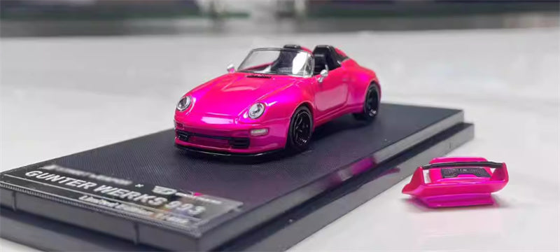 SW Porsche Gunther Werks 993 Electric Pink Convertible Limited Edition 499PCS ONLY 1:64 car Pre-built Model view1