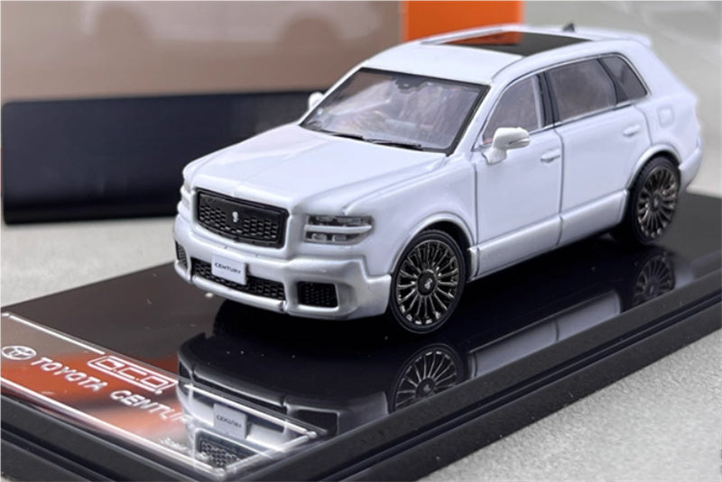 GCD Toyota Century 3rd Generation G70 SUV white silver right hand drive 1:64 Car Pre-built Model view1