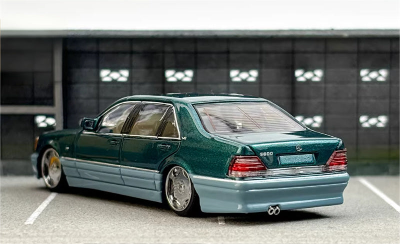 SW Mercedes Benz S600 W140 Green Hybrid Limited Edition 499PCS ONLY 1:64 car Pre-built Model view5