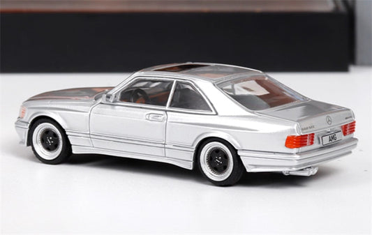 Rhino Model Mercedes Benz S-Class 560 SEC AMG W126 Silver 1:64 Car Pre-built Model view2