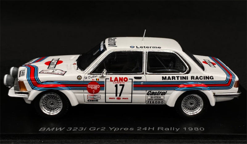 Spark BMW 323i Gr2 Ypres 24H Rally 1980 H.DELBAR 1:43 Car Pre-built Model view3