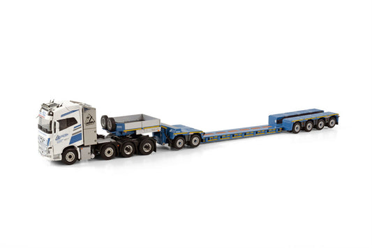 WSI VOLVO FH4 GLOBETROTTER 8X4 LOW LOADER - 4 AXLE + DOLLY - 2 AXLE ZÖCHLING 1/50 DIECAST Truck Lorry