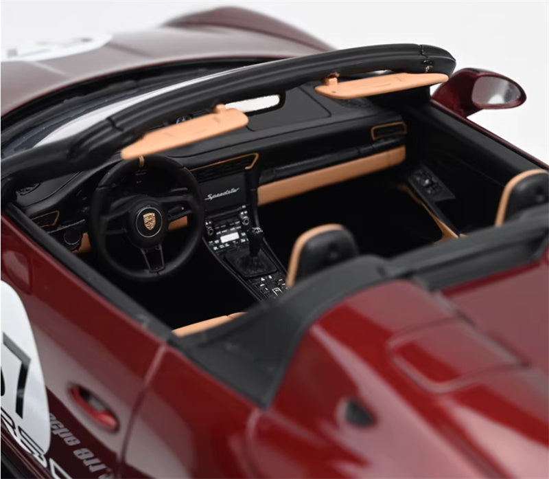 1:18 PORSCHE 911 (991.2) SPEEDSTER #57 HERITAGE EDITION 2019 CHERRY METALLIC  GT SPIRIT Limited Edition Resin Car Model