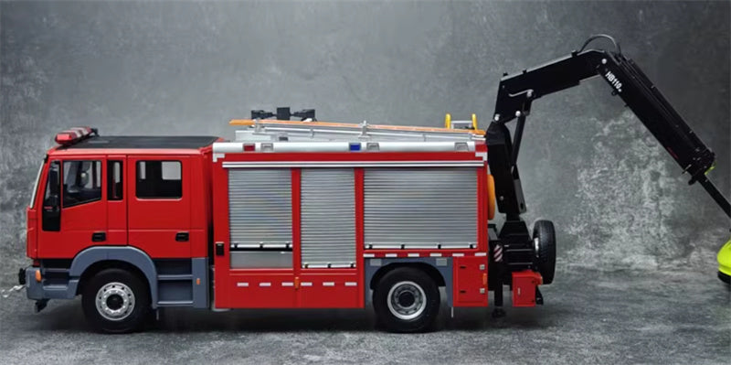 SAIC Hongyan Jieshi 350 Emergency Rescue Main Battle Fire Truck Red 1:24 Truck Pre-built Model