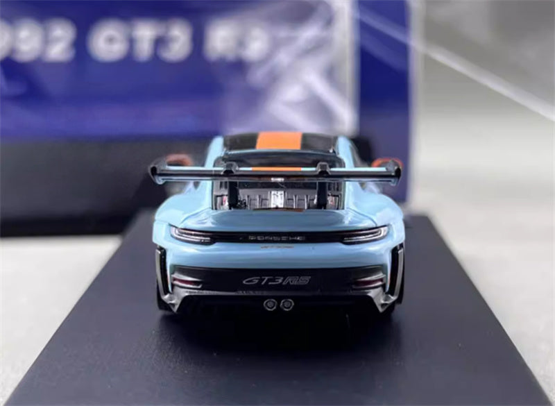 SW Porsche 992 GT3 RS Gulf Black Wheel Carbon Cover Limited Edition 599PCS ONLY 1:64 car Pre-built Model view7