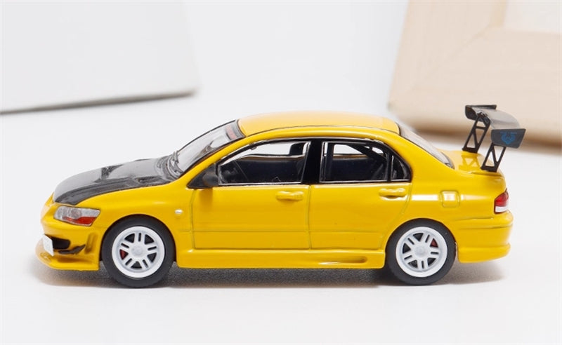 FAST & SPEED Mitsubishi Lancer Evolution VII MK7 Yellow Limited Edition 999PCS ONLY 1:64 car Pre-built Model view3