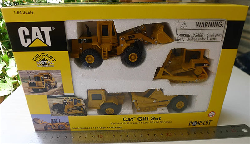 Norscot Cat Gift box set (613C scraper, 950F wheel loader, D6H tracked tractor) yellow 1:64 Truck Pre-built Model