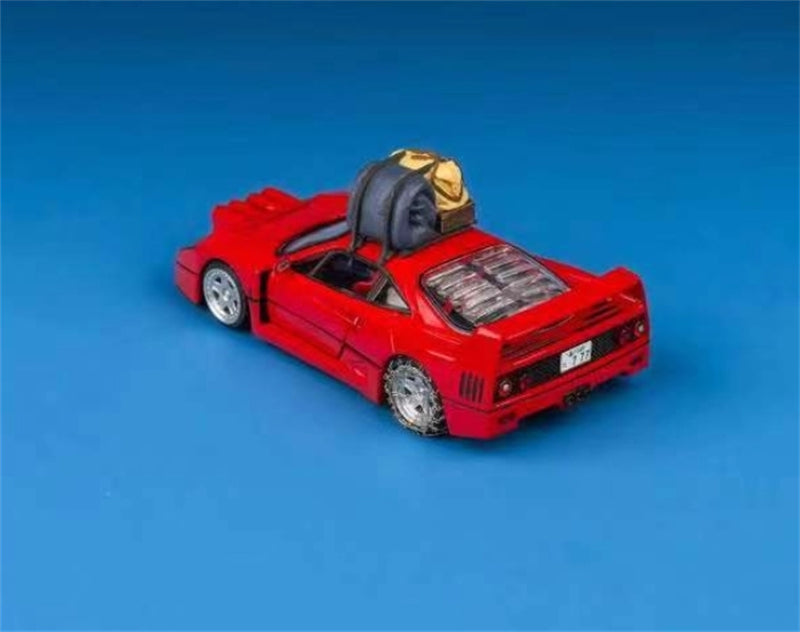 Findclassically Ferrari Takeshi Kimura's F40 Red Snow Version Filp-Up Light Limited Edition 800PCS ONLY 1:64 car Pre-built Model view4