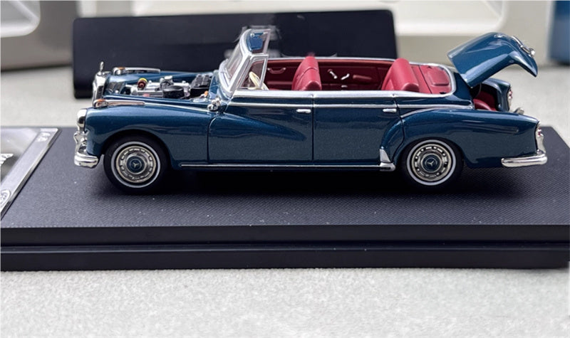 SEEKER Mercedes Benz 300D Adenauer W189 1959 convertible Soft top Blue 1:64 Car Pre-built Model view3