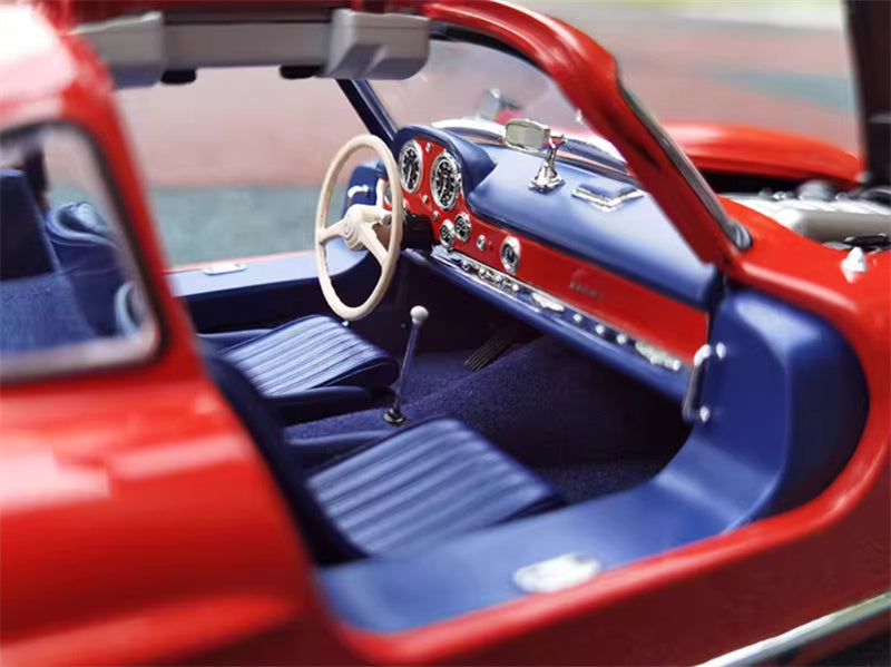 MINICHAMPS Mercedes Benz 300 SL W198 Coupe 1954 Red with blue interior 1:18 Car Pre-built Model view3