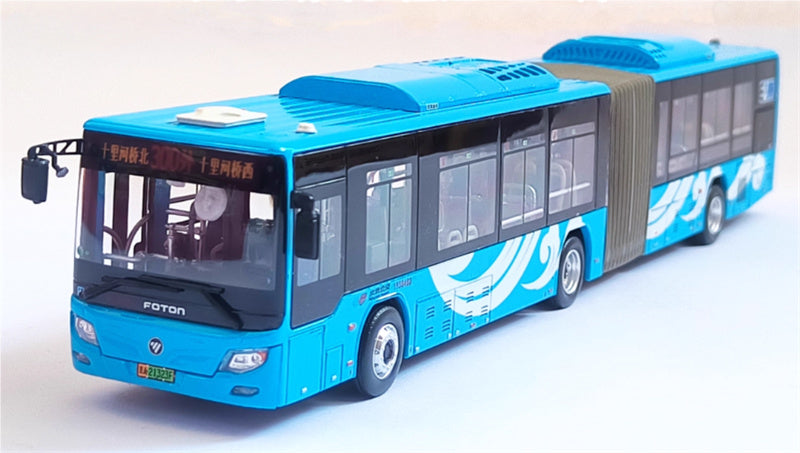 Beijing Public Transport Foton Ouhui New Energy BJ6160 300 Outer Ring Xiangyun Blue Articulated Bus 1:64 Bus Pre-built Model view1