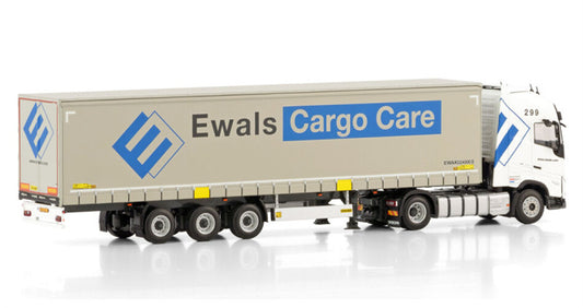 WSI VOLVO FH5 GLOBETROTTER XL 4X2 CURTAINSIDE TRAILER - 3 AXLE Ewals Cargo Care 1:50 Truck Pre-built Model