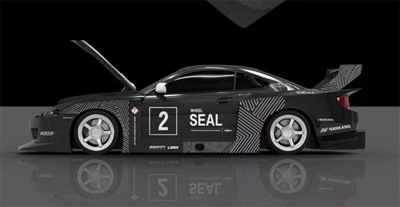 TIMEMICRO Nissan S15 LBWK wide body black 2 # w/ Figure Limited Edition 2000PCS ONLY 1:64 Car Pre-built Model view4