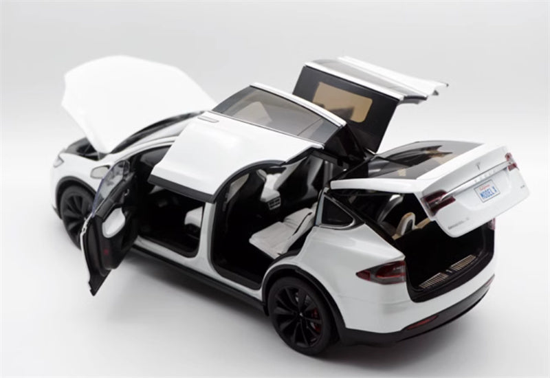TESLA MODEL X pure electric SUV Pearlescent white 1:18 Car Pre-built Model