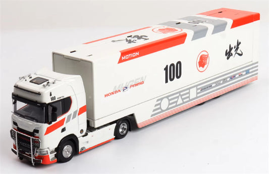 Max well Scania #S730 double-decker transport vehicle Red White Light 100 Coating 1:64 Truck Pre-built Airliner Model Display view1
