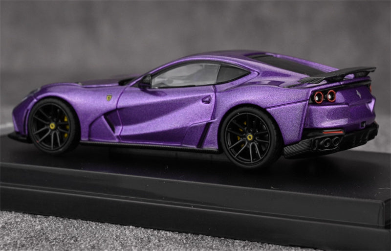 Little Toys x SH Ferrari 812 N-Largo V12 Supercar Novitec Modified Edition Limited Edition 299PCS ONLY Purple 1:64 Car Pre-built Model view7