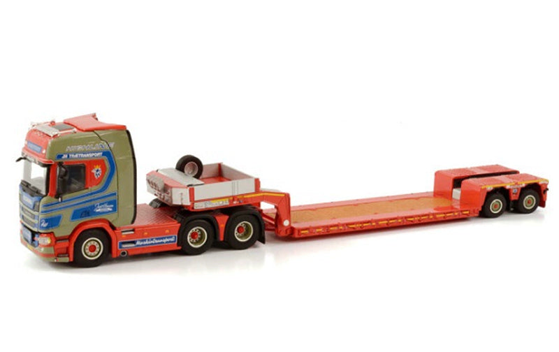 WSI SCANIA R HIGHLINE CR20H 6X2 TAG AXLE EURO LOW LOADER - 2 AXLE JAN HANSEN 1:50 Truck Pre-built Model