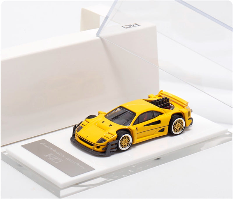 Autobots Models Ferrari F40 Yasid sports car Explosive redesign Yellow - Gold Wheel 1:64 Car Pre-built Model view8