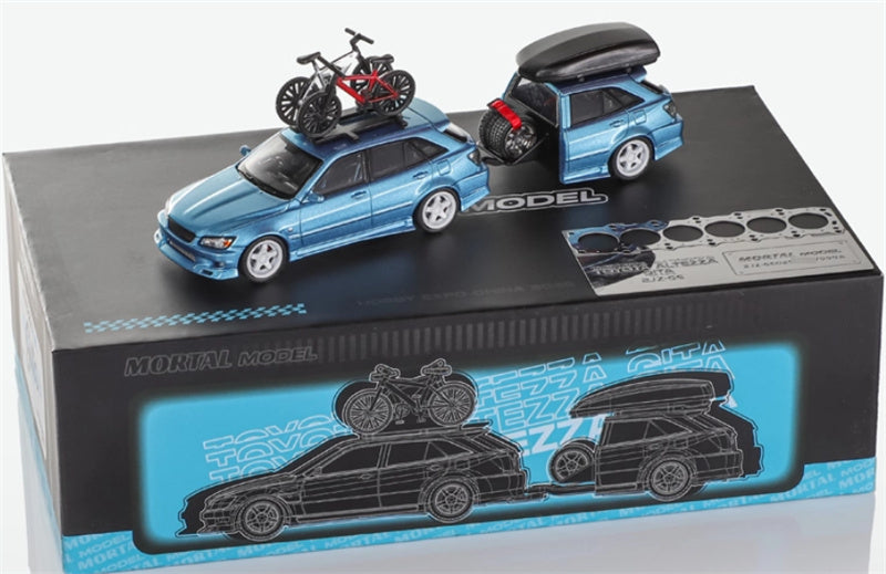 Mortal TOYOTA ALTEZZA GITA IS200 Exhibition HEC Limited Ice Blue - Set Limited Edition 1:64 Car Pre-built Model view7