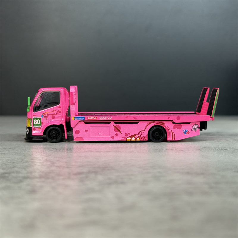 1:64 Hino H300 Dinosaur Painting Pink Mega Gear DIECAST Model