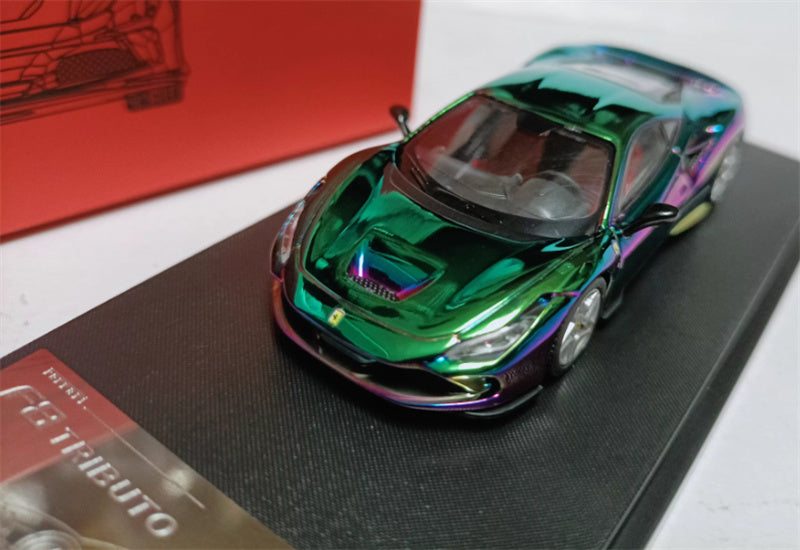 XF MODEL Ferrari F8 Supercar Electroplating Seven Color gift box packaging 1:64 Car Pre-built Model view6