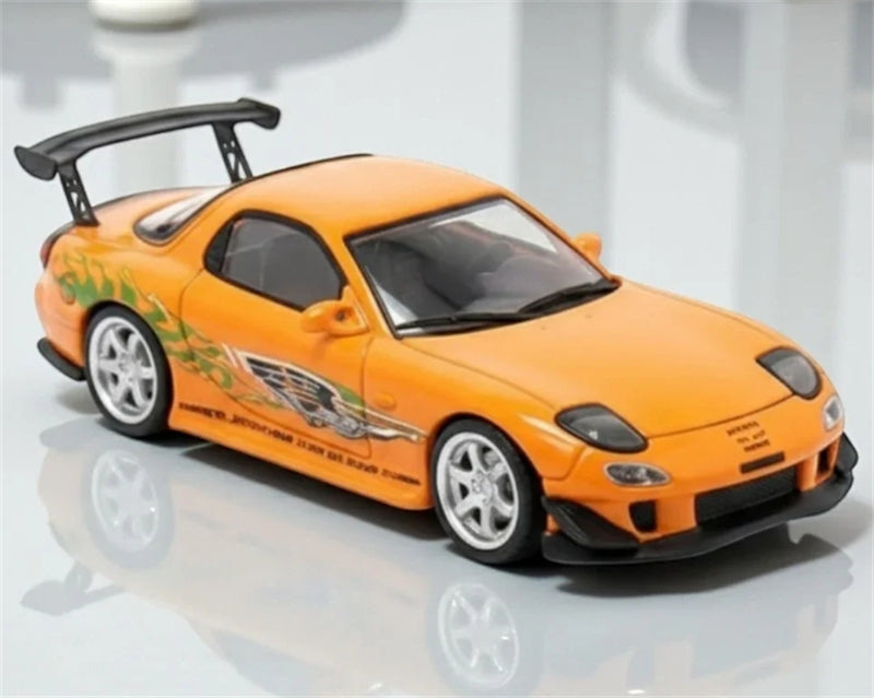 1:64 Mazda RX-7 RE Amemiya‌ Orange with Graphics BSC DIECAST Limited Edition 499pcs ONLY Model
