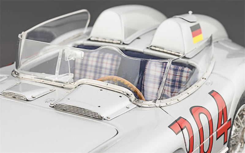 CMC Mercedes Benz 300 SLR Mille Miglia 1955 Herrmann #704 Limited Edition 2000PCS ONLY silver 1:18 Car Pre-built Model view3