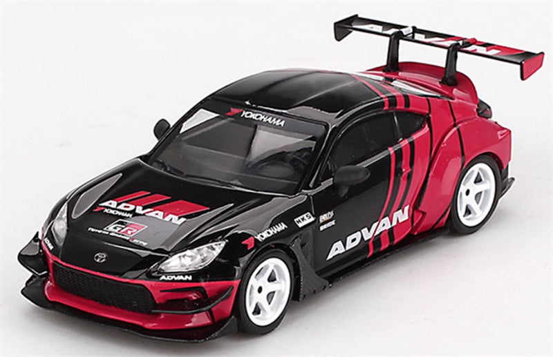 MINIGT Toyota GR86 HKS TYPE R ADVAN Coating 2022 Tokyo Auto Salon red-black 1:64 Car Pre-built Model view5