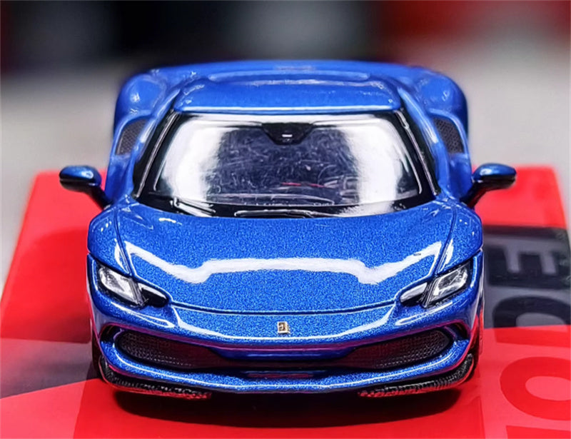BBR MODELS Ferrari 296 GTB Blue Corsa 1:64 Car Pre-built Model view6