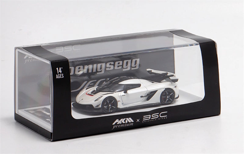 HKM Premium & BriScalemicro Koenigsegg Jesko Pearl White Limited Edition 500PCS ONLY 1:64 Car Pre-built Model view7