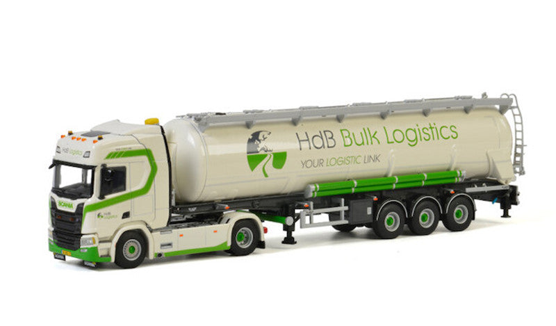 WSI SCANIA R HIGHLINE CR20H 4X2 BULK TRAILER / TIPPER - 3 AXLE HDB LOGISTICS 1:50 Truck Pre-built Model
