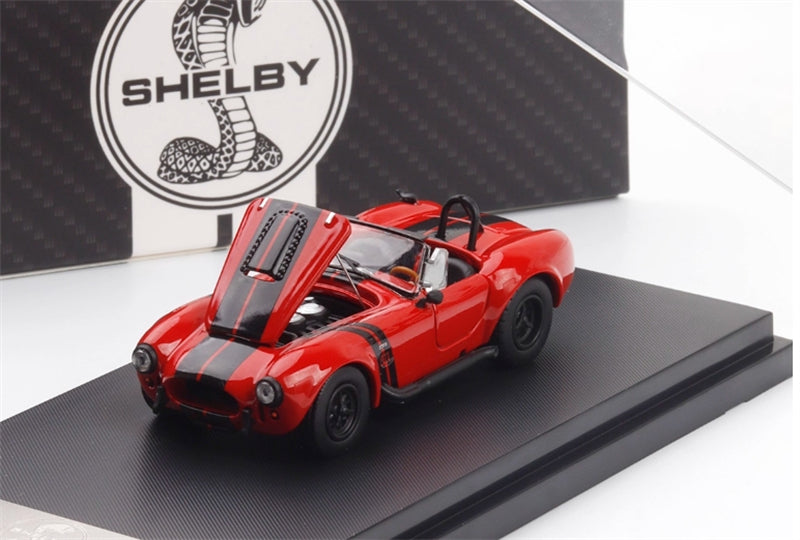 Fine Works&HM Ford Shelby 427 Cobra Metallic red + Black Stripe Limited Edition 499PCS ONLY 1:64 car Pre-built Model view4