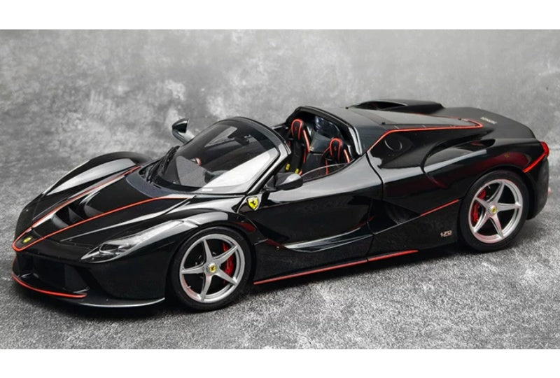 1:18 Ferrari LaFerrari  Black w/ red stripes- Silver Wheel BBR MODELS convertible version DIECAST Model