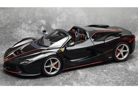 1:18 Ferrari LaFerrari  Black w/ red stripes- Silver Wheel BBR MODELS convertible version DIECAST Model