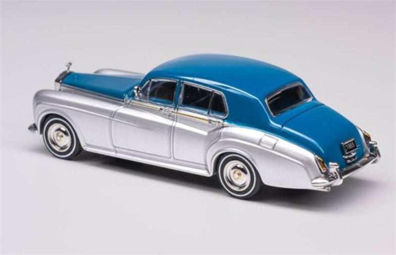 GFCC 1965 Rolls Royce Silver Cloud III classic car Blue Silver Double LHD 1:64 car Pre-built Model view3