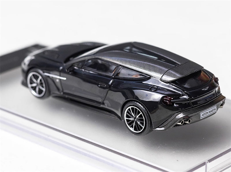 KING MODEL Aston Martin Vanquish Zagato Metal Black Limited Edition 333PCS ONLY 1:64 Car Pre-built Model view3