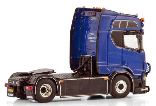 WSI SCANIA R HIGHLINE CR20H 4X2 Geelhoed blue 1:50 Truck Pre-built Model