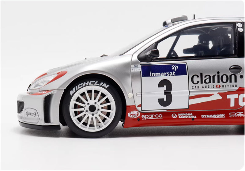 1:18 PEUGEOT 206 WRC PANIZZI TDC Rally 2002 silver gray  OTTO Limited Edition 2000PCS ONLY Resin Car Model