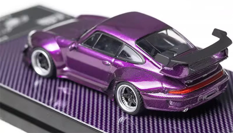 FLAME Porsche RWB 993 All Carbon Purple Limited Edition 499PCS ONLY 1:64 Car Pre-built Model view2