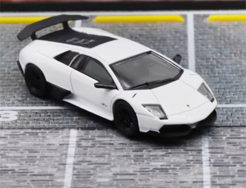 Max well Lamborghini Murcielago LP670-4 SV pure white 1:64 Car Pre-built Airliner Model Display view5