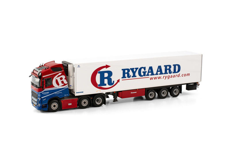 WSI VOLVO FH5 GLOBETROTTER 6X2 TWIN STEER REEFER TRAILER - 3 AXLE RYGAARD 1:50 Truck Pre-built Model