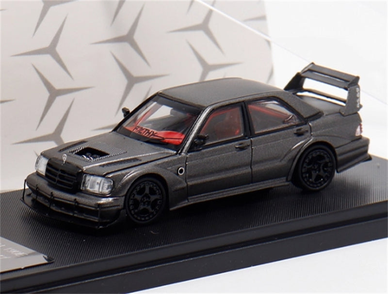 1:64 Mercedes Benz 190E EVO III W201 Metallic Grey Rhino Model DIECAST Model