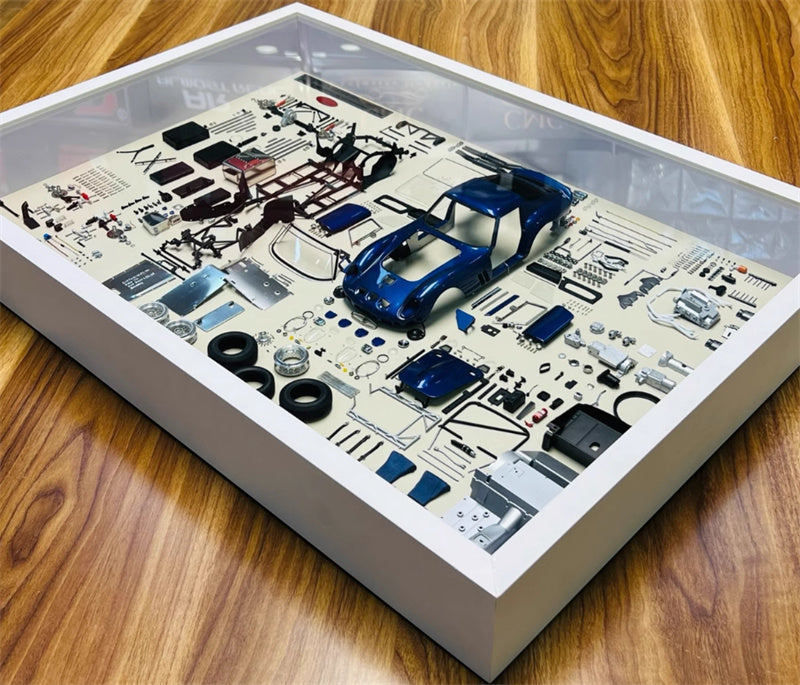 CMC Ferrari 250gto Parts display version frame picture frame blue 1:18 Car Pre-built Model view1