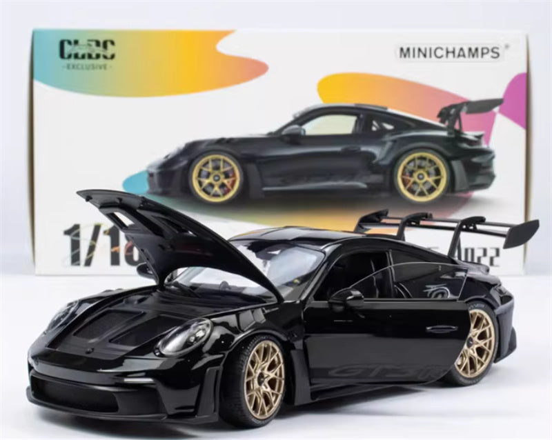 1:18 PORSCHE 911 (992) GT3 RS 2022 Black w/ gold wheel hub  MINICHAMPS Limited Edition 400PCS ONLY DIECAST Car Model